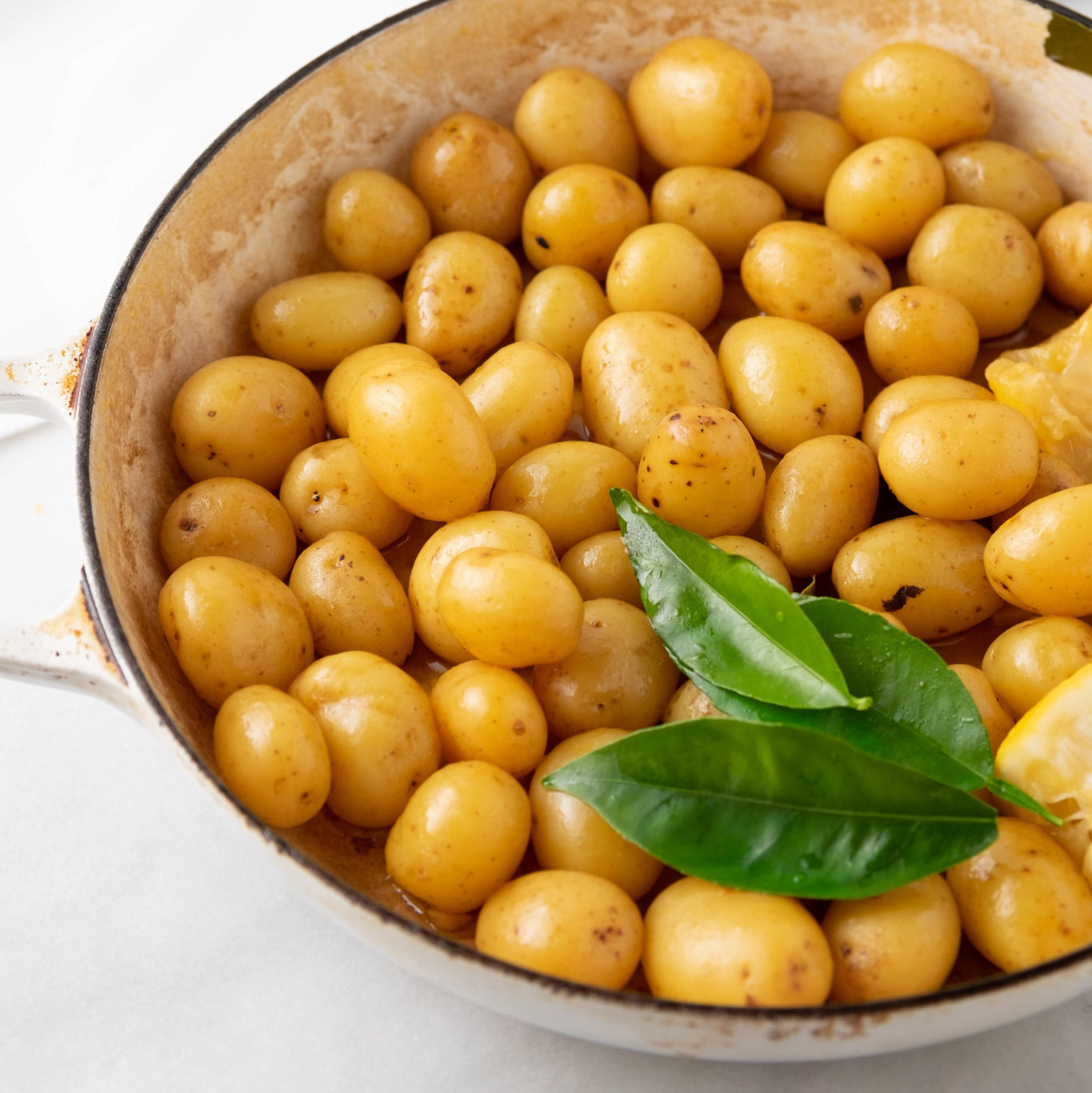 braised baby potatoes