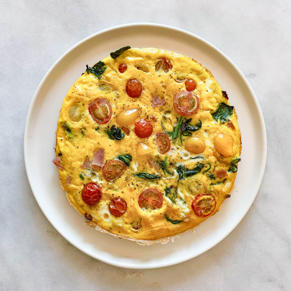 spinach and tomato frittata